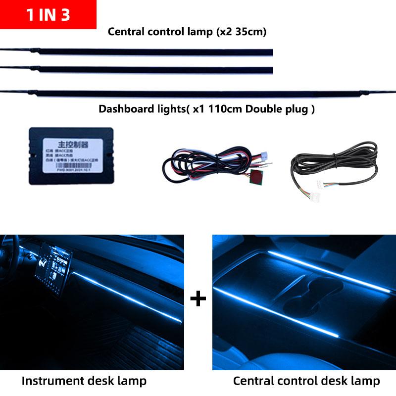 18 in 1 RGB LED Car Ambient Decoration Atmosphere Light Interior Acrylic Strip Light By App Control Decorative Lamp Universal