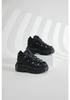 2024 Fall/Winter Women's Thick-Soled Punk Leather Shoes - Dark Low-Top Motorcycle Boots