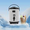 Heißgetränkespender, Isolierter Trinkspender aus Edelstahl, 8 Liter Fassungsvermögen mit Thermometer, 2,11 Gallonen Weißer Trinkbehälter