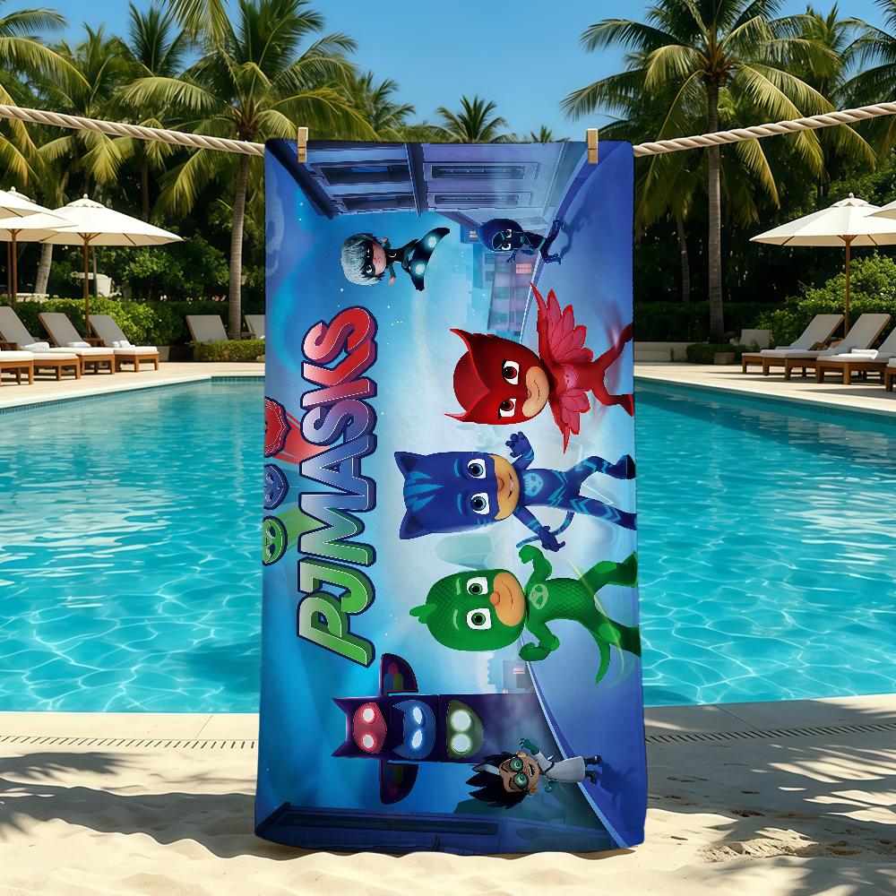 Cartoon P-PJ M-Masks-ES Towel For Outdoor Camping Beach Towel Super Absorbent Quick-Drying Summer Towel
