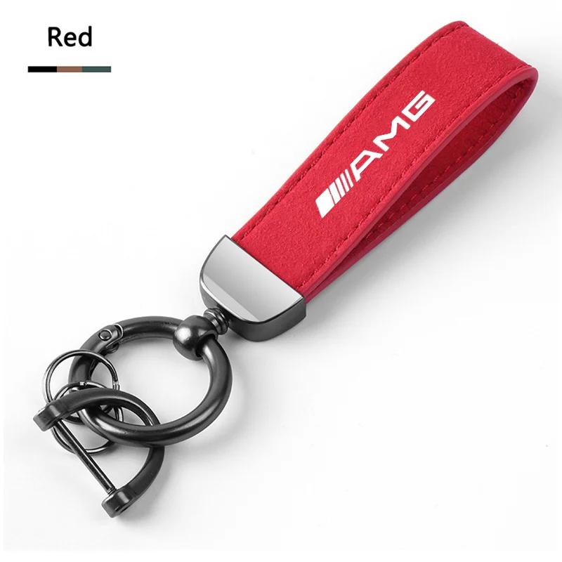 GLC GLB Leisure Leather Car Keychain Auto Keychain Car Styling Accessories For Mercedes Benz AMG W204 W205 W203 W211 W212 W213