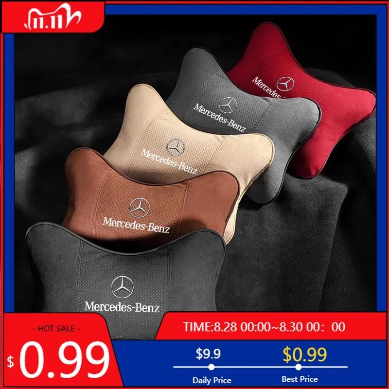 Almohada Protectora de Cuello Transpirable de Malla para Reposacabezas de Asiento de Coche GLC GLB Para Mercedes Benz AMG W204 W205 W203 W211 W212 W213 W201 W210 W