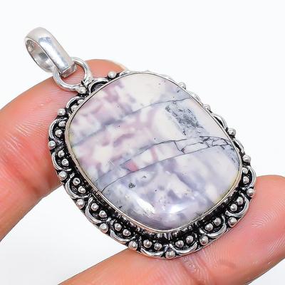 Natural Porcelain Jasper Handmade 925 Sterling Silver Pendant 1.81" B0j28