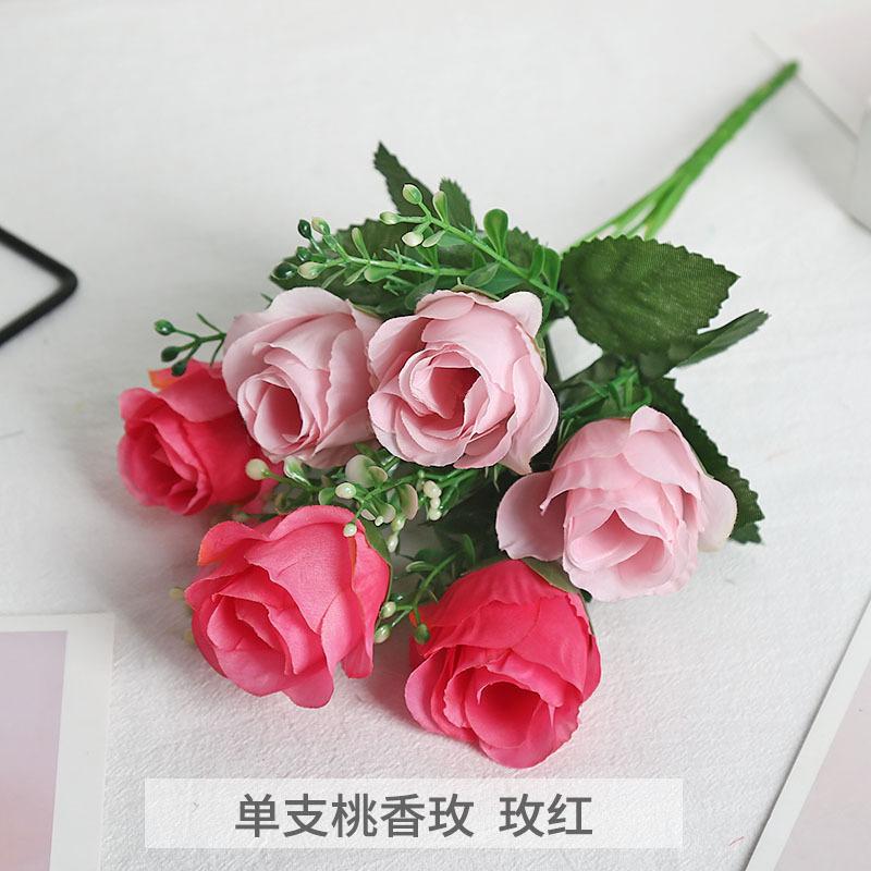 Simulated Flower Bouquet Fragrant Roses Finished Wedding Home Decoration High-end Vase Flower Arrangement Photography Props