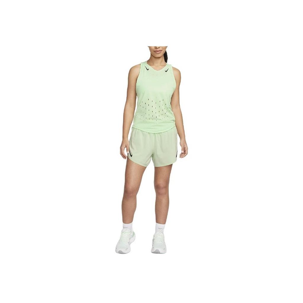 Nike Aeroswift Solid Logo Round Neck Running Vest Women tops Steam-Green FN2504-376