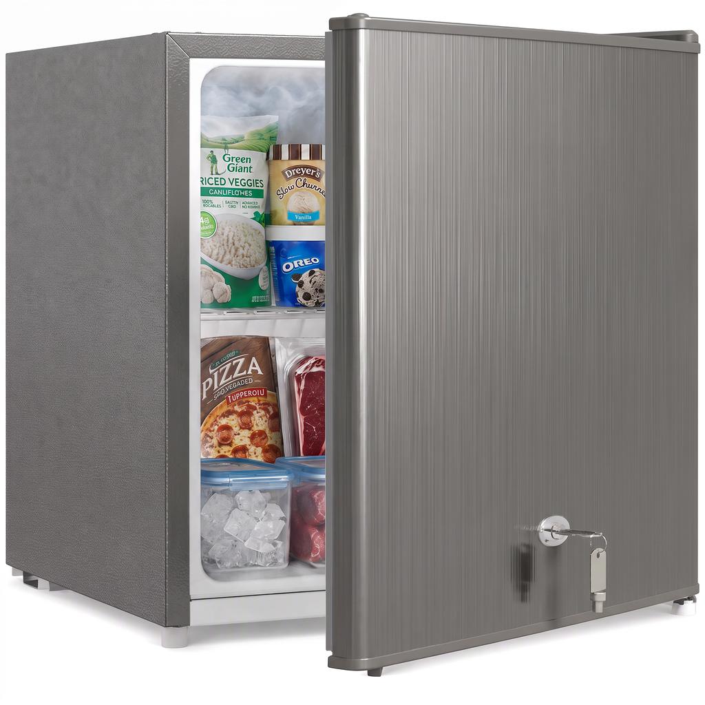 Mini Congelatore 35 L Scatola Congelatore Elettrica Autoportante 161 W Mini Congelatore a Cassapanca 47 x 44.2 x 48.8 cm Grigio