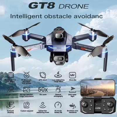 2025 Nowy dron LYZRC GT8 Profesjonalny dron 8K HD z potrójną kamerą Zabawka zdalnie sterowana Unikanie przeszkód Bezszczotkowy Składany FPV Wifi Quadcopter Prezent