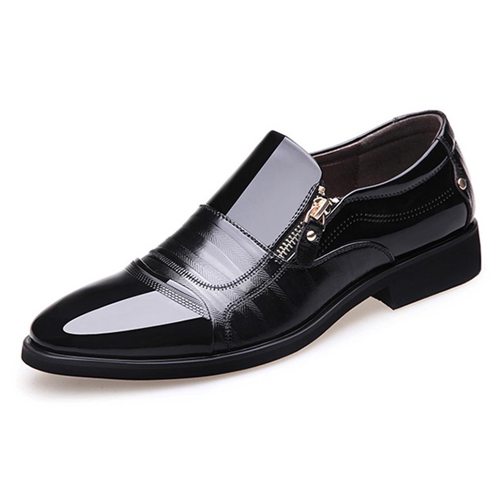 Men's Business Slip On Oxford Pu Leather Breathable Pointed Toe Shoes