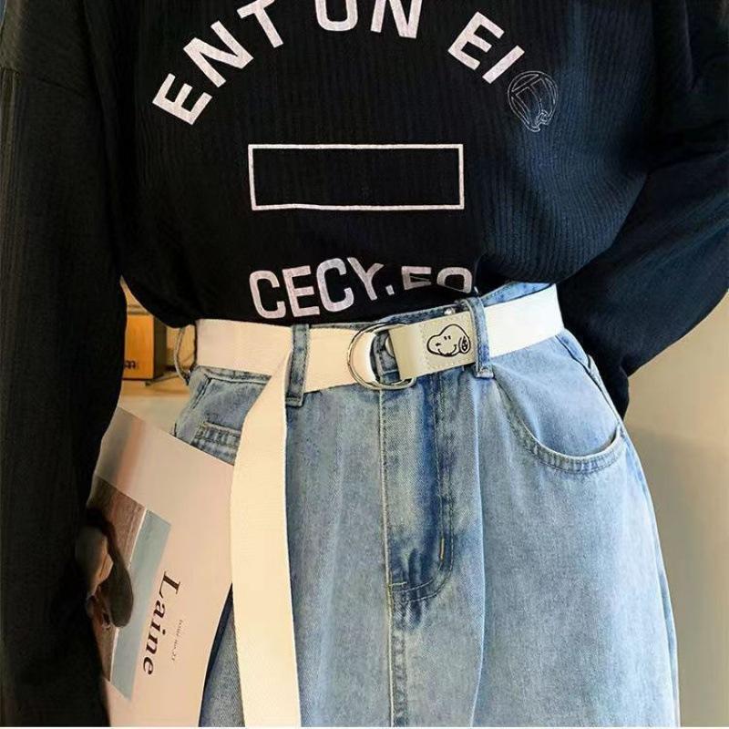Chic Casual Wide Pants Belt With Double Ring Buckle For Students Perfect For Wear Everyday