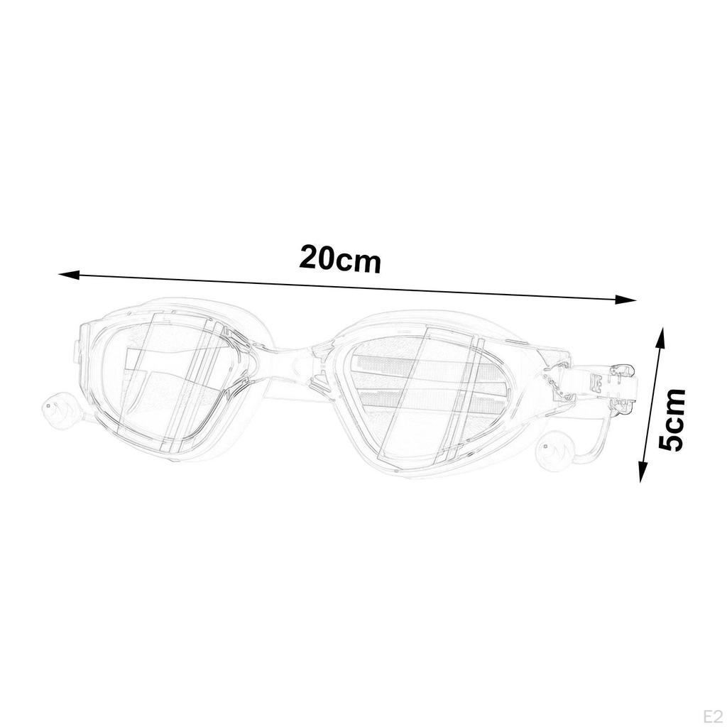 Schwimmbrille mit Ohrstöpsel Brillen Komfortable Gläser Weite Sicht Schwimmen