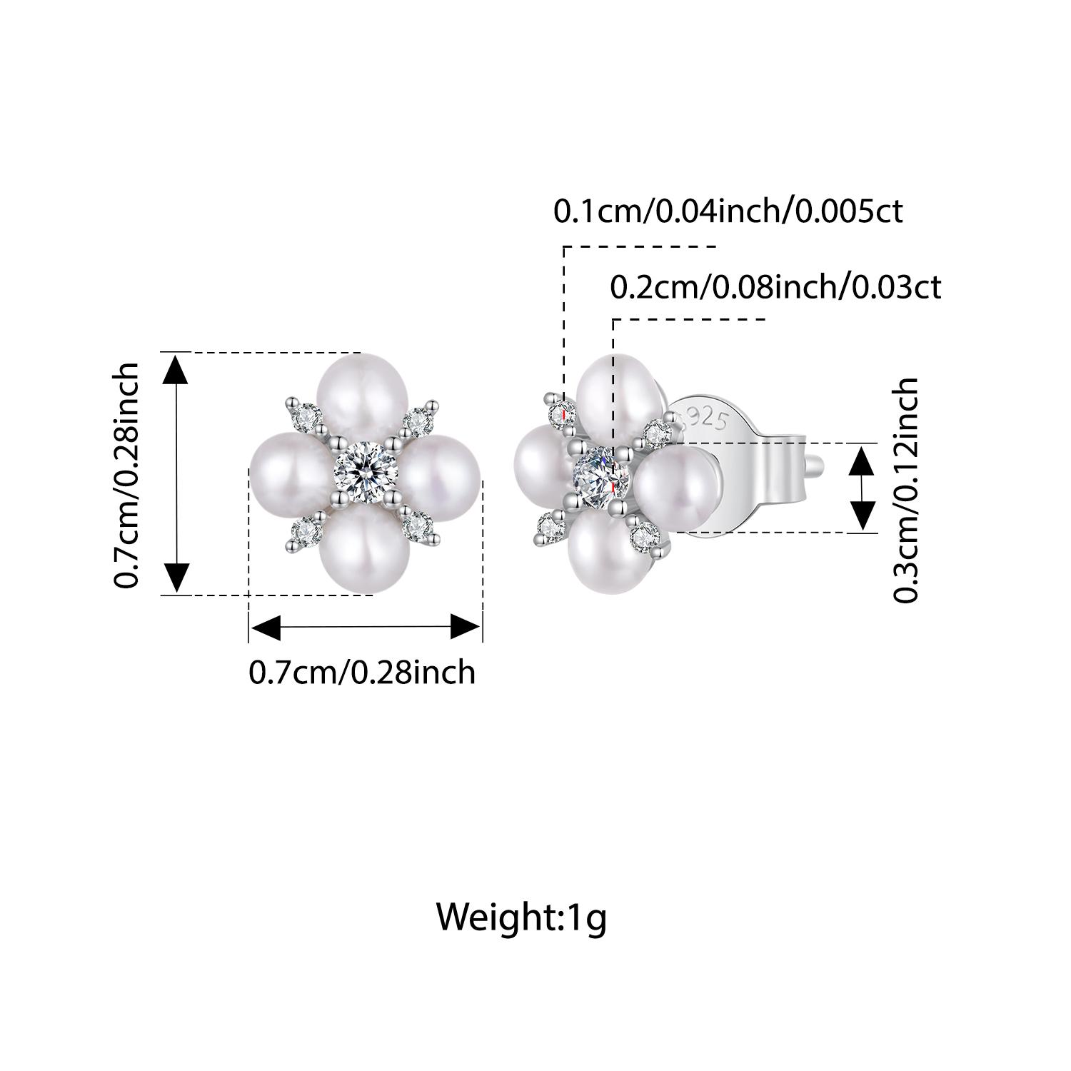 

BAMOER Серьги-гвоздики «Четырехлистник» с муассанитом, натуральный пресноводный жемчуг, круглый бриллиант, выращенный в лаборатории, для свадьбы, S925