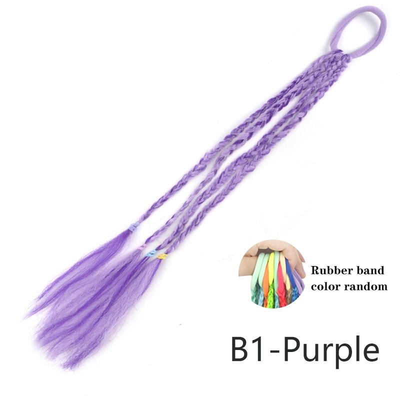 Colored Hair Extensions for Kids Ponytail Hair Accessories Clip In Ponytail with Rubber Bands for Women Synthetic Hair Pieces