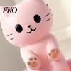 Matte Finish Jewelry Holder Cute Cat Storage Tray, with Deep Plate Slot, Pink Shaped Organizer Resin Decorative Ornament, for Dressing Table And