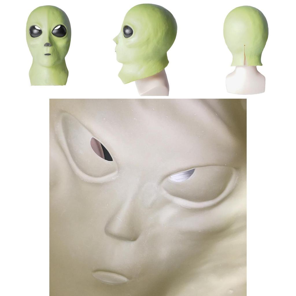Alien Latex Mask Headgear Ufo Scifi Movie Theme Halloween Costume Accessory For Cosplay