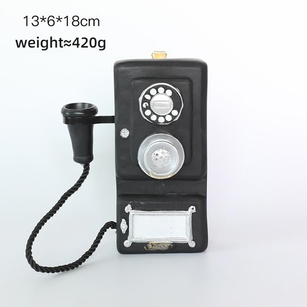 

Vintage Wall-Mounted Telephone Resin Sculpture - Aged-Effect Retro Home Decor, Antique Industrial Entryway Ornament, Unique Gift