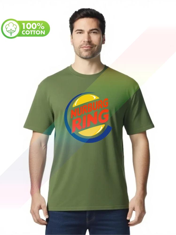 100% Cotton Round Neck Heavy Weight Men's T-shirt Nurburgring - Funny Burger King Parody Racings Track S-xxxl Tops Tees