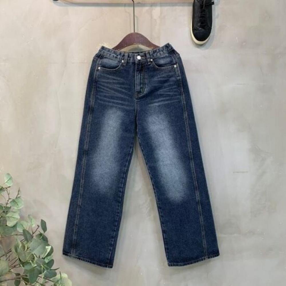 C S In The Room uniSex Ykk Zipper Hidden bandIng waShed lIne Straight Wide jeanS