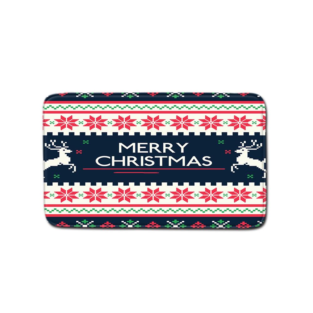 Christmas Shower Curtain Floor Mat Combination Four-Piece Set Bathroom Toilet Carpet Shower Room Mat Foot Mat