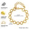 Women's Fashion Exquisite Zircon Handmade Round Chain Bracelet, 18K Gold-plated Stainless Steel Wristband, Luxury Jewelry Gift