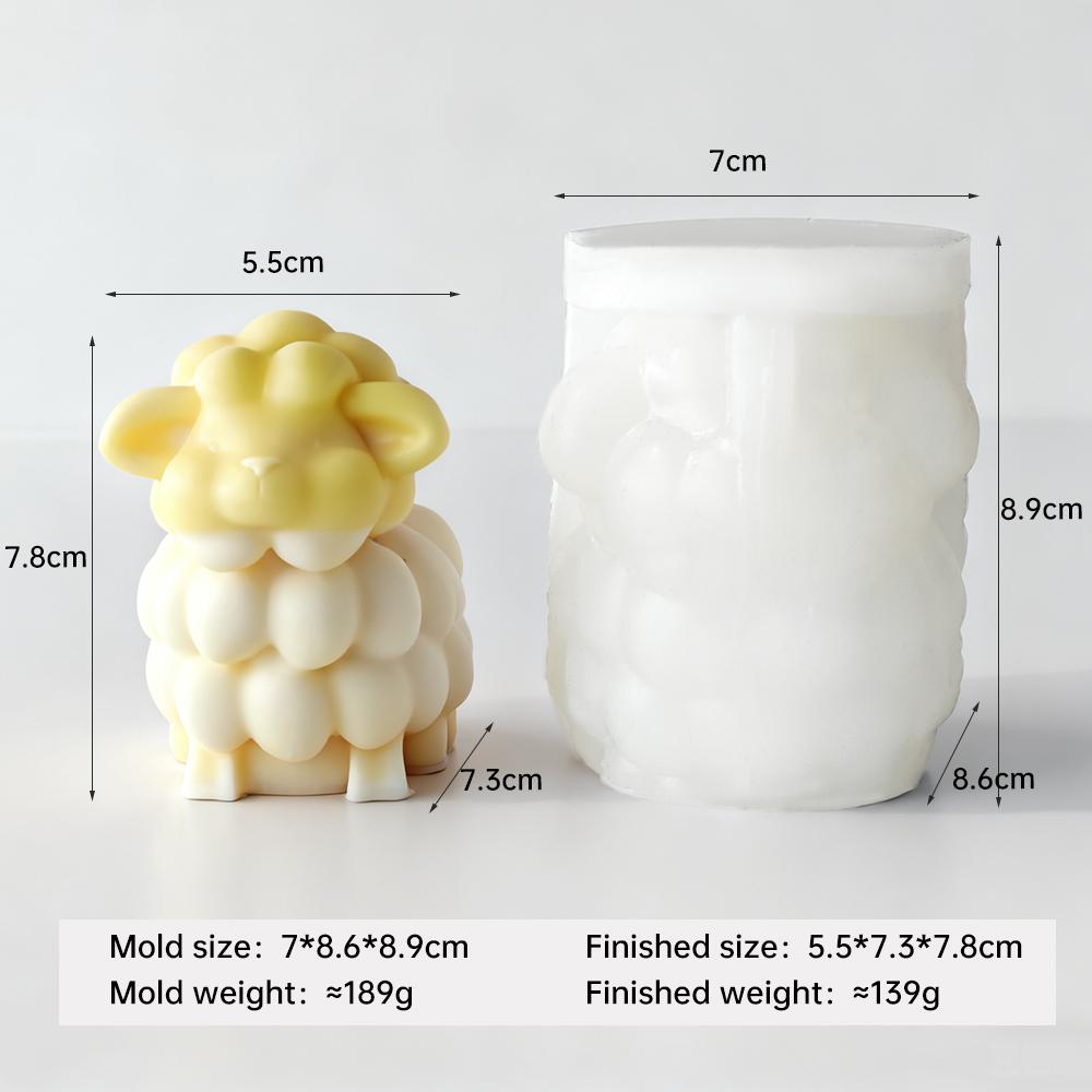 3D Cartoon Sheep Form Silicone Mold DIY Aroma Candle Gypsum Resin Molds Handmade Soap Candle Making Supplies