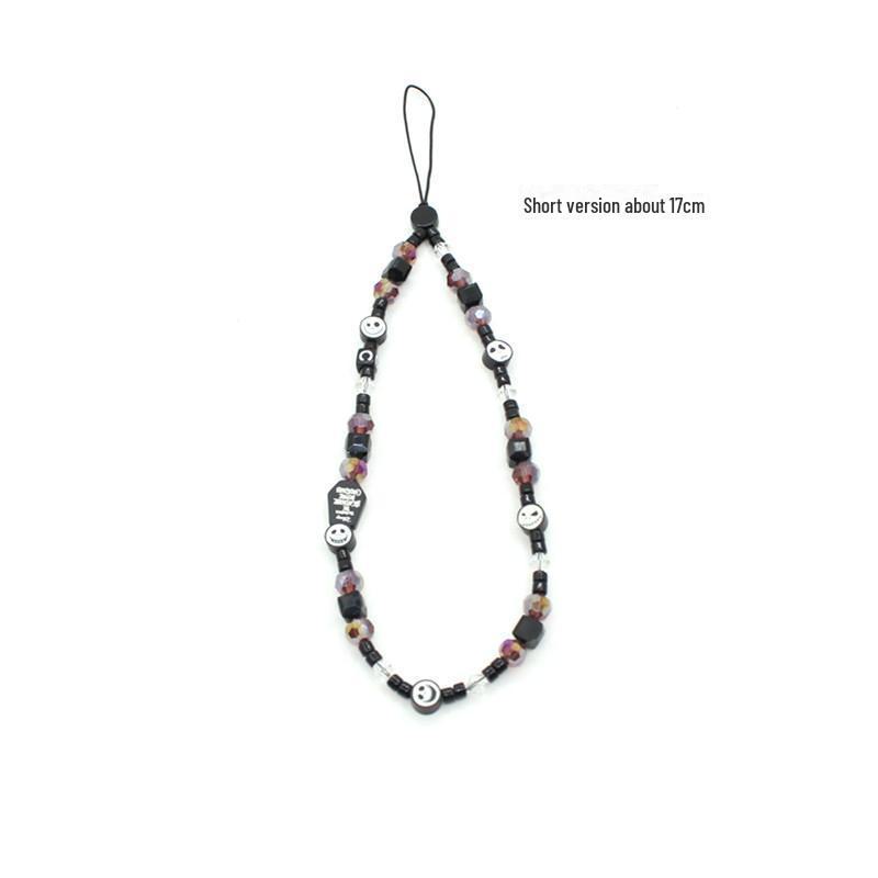 Lanț de telefon DIY la modă, anti-pierdere, cu mărgele emailate curcubeu – Stil popular pe internet