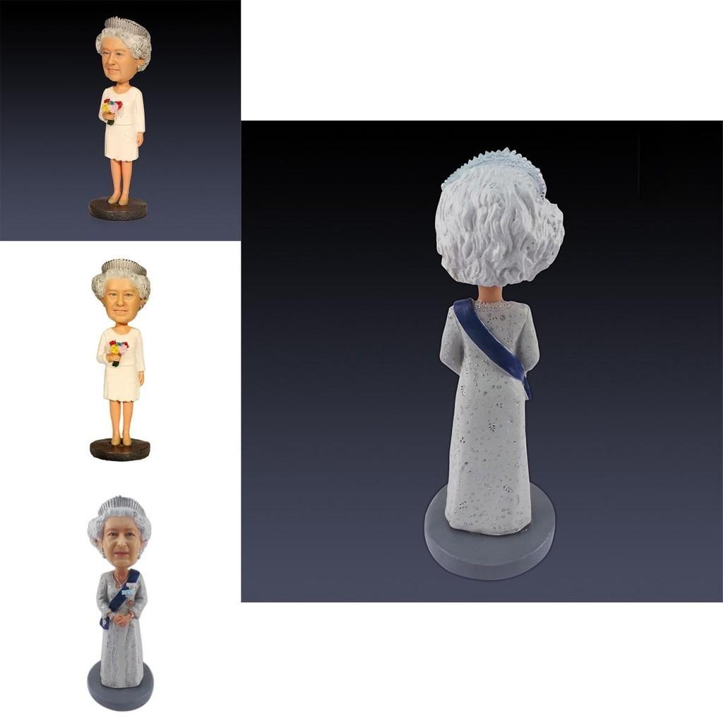 Figurine à Secouer la Tête de Haute Qualité pour le Jubilé de Platine de la Reine Résine Peinte à la Main Ornement de Bureau Cadeau Unique