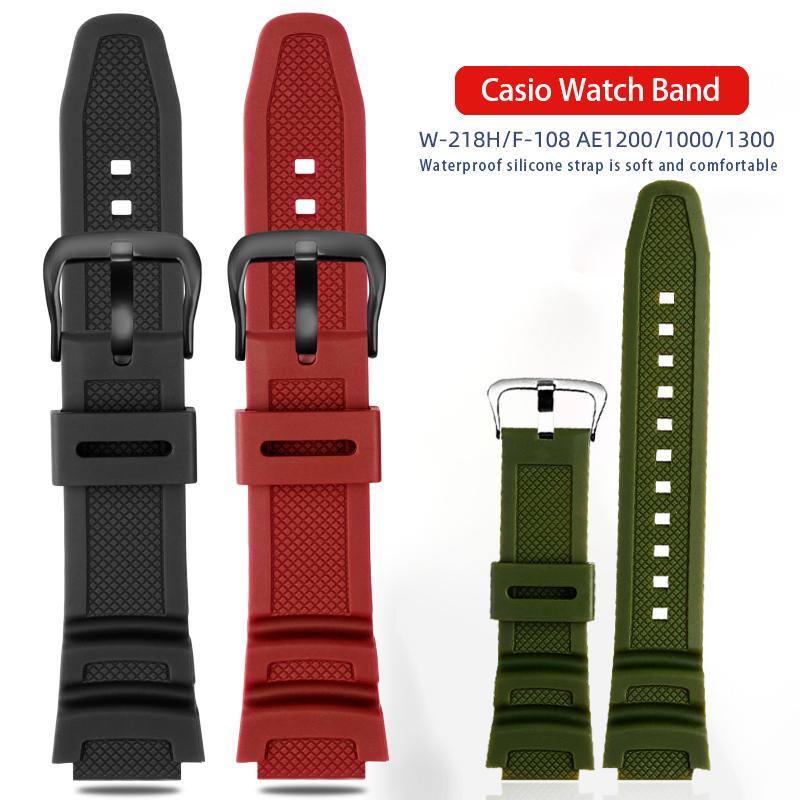 Armband für Casio G-Shock AQ-S810W AE-1000W SGW-400H/300H/500H W-735H W-216H MRW-200H AEQ-110W Gummi Silikon Uhrenarmband 18mm