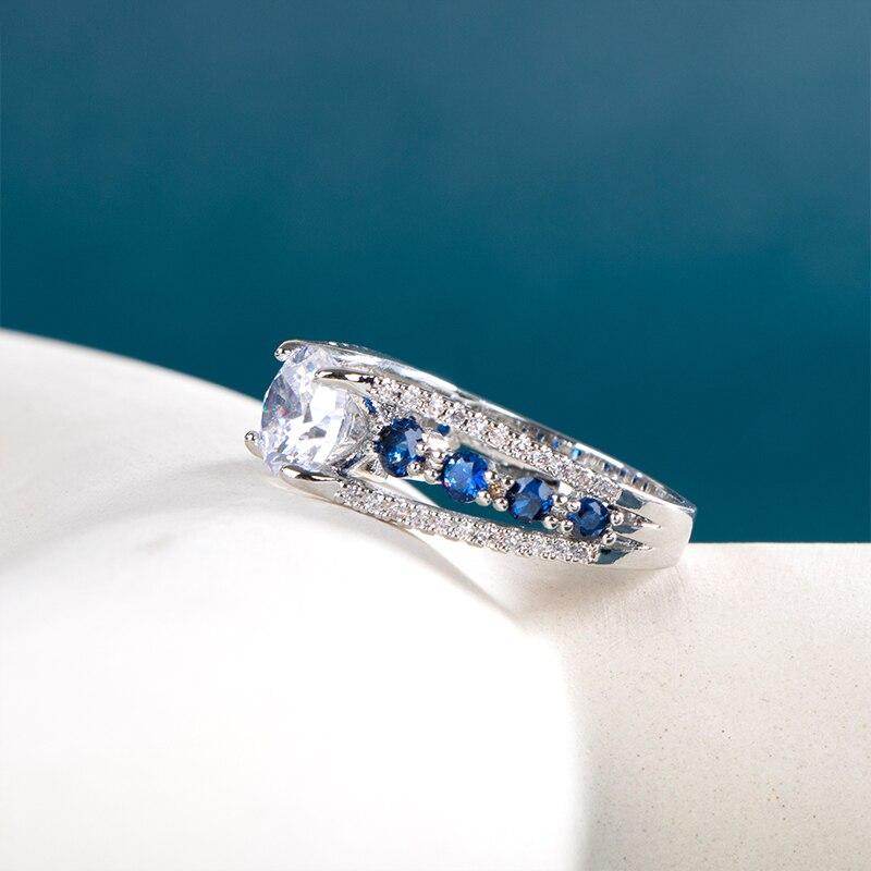 Bella Box New Arrival  Hollow Band Women Ring Full Pave CZ Stone Dazzling Wedding Anniversary Gift For Female High Quality Rings