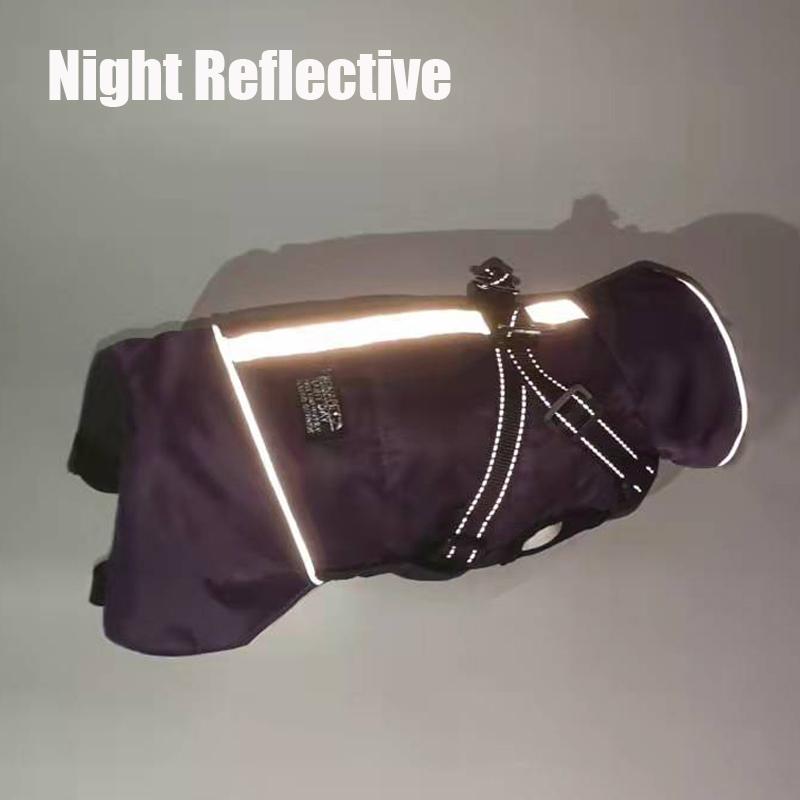 Pet Dog Winter Waterproof Jacket With Harness Small Dog Warm Clothes French Bulldog Reflective Big Dog Coat Chihuahua Outfits