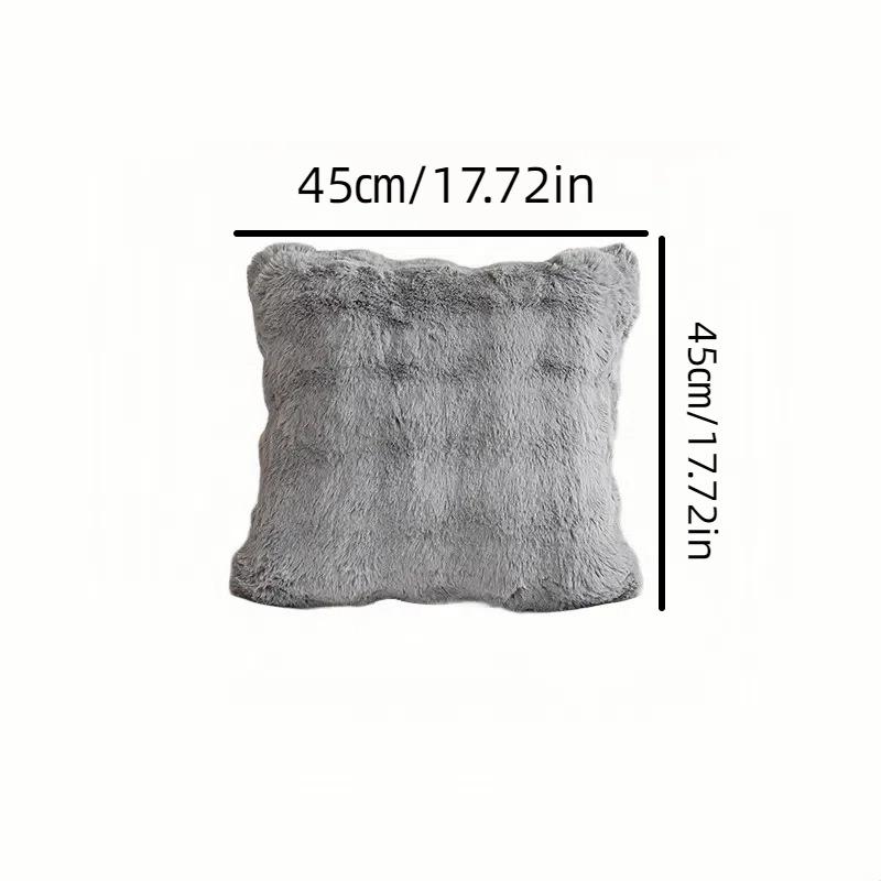 Nordic Modern Rabbit Plush Cushion Cover - Luxury Fur-like Texture, Square Sofa Cushion