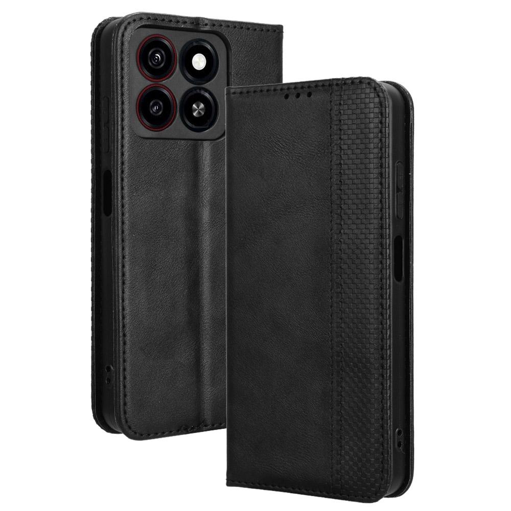 

Для ZTE Blade A35/A55 Кожаный чехол Кошелек Подставка Ретро Текстура Чехол для телефона A