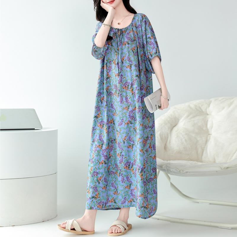

Women s Plus Size Floral Print Maxi Dress, Loose Casual Loungewear (XL-5XL) 5XL