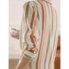 Spring New Women's Niche Retro Lapel Long-sleeved Contrasting Color Temperament Striped Shirt