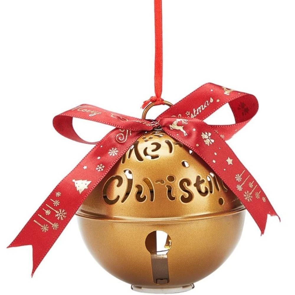 Schleifenknoten Leuchtende Glocke Ornament mit Gewebtem Band Weihnachten Hängendes Schmuckstück Fensteraufhängung