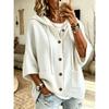 Women S Button Knit Hooded Cardigan Sweater Solid Color Casual