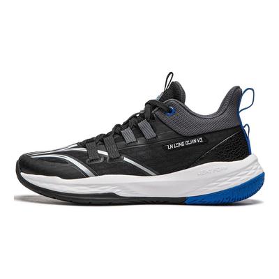 Li Ning Kids Long Fist V3 Low Top Shock Absorbing Basketball Shoes Kids Sneakers Black YKBU066-5