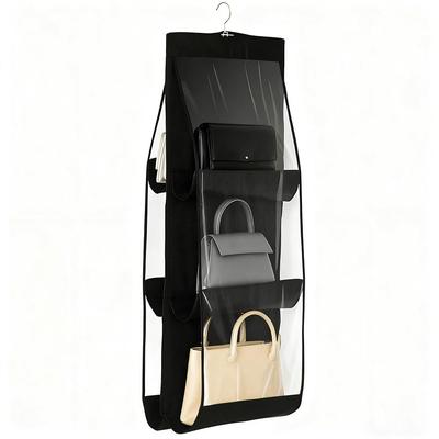 Wardrobe Closet Transparent Storage Bag Hanging Handbag Organizer Wall Clear Sundry Shoe Bag Leather Bag Sorting Bag