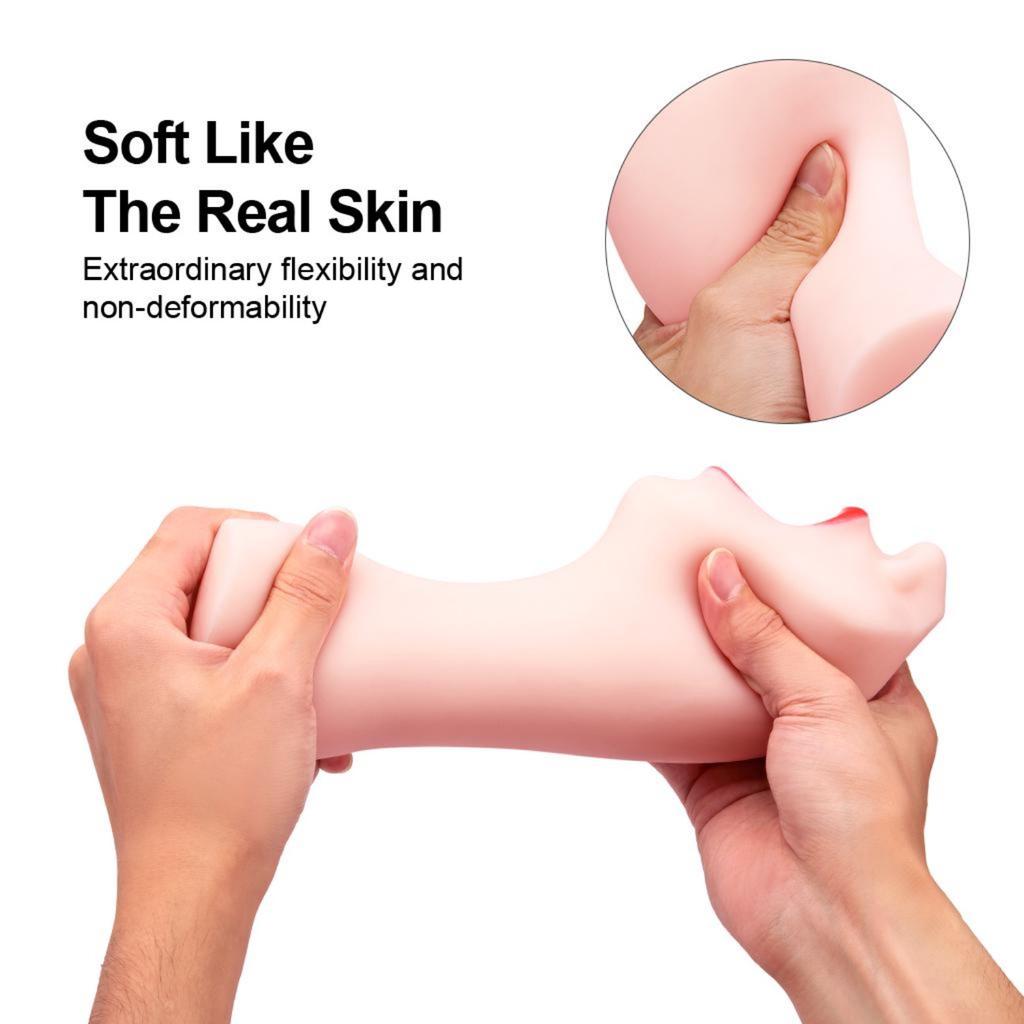 Masturbator Cup Realistic Mouth with Teeth and Tongue Blow Job Stroker Oral Sex Toys