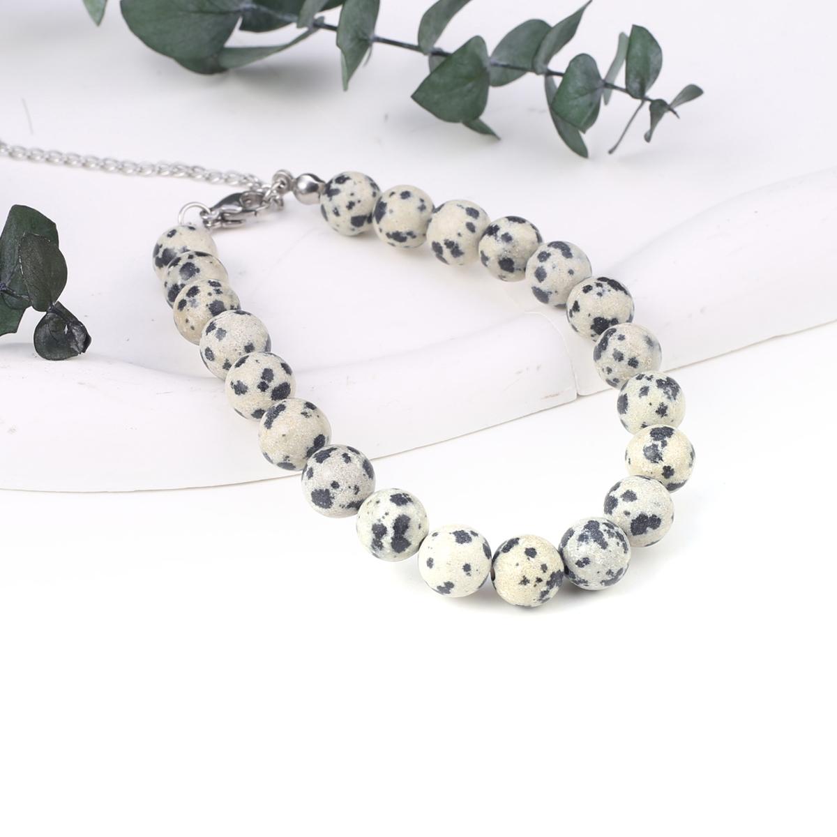 

Новый стильный женский браслет, натуральный камень, флюорит/агат/розовый кварц/унакит, бусины 8X8 мм, подвески для женщин, подарок на день рождения Speckled Stone