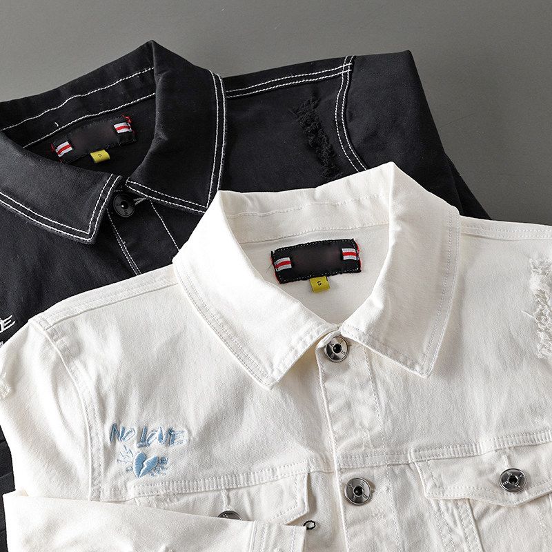 Foreign Trade End Order Cut Label Spring and Autumn Slim Fit Export Embroidery