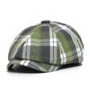 New Plaid Octagonal Hat Retro Literary Cap Women's Casual Beret British Newsboy Hat