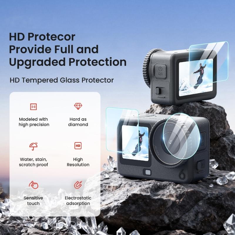 Anti Scratch 9H Hardness Screen Guard For Action 6 Camera 0.33mm Glass Film Fingerprints Resistance