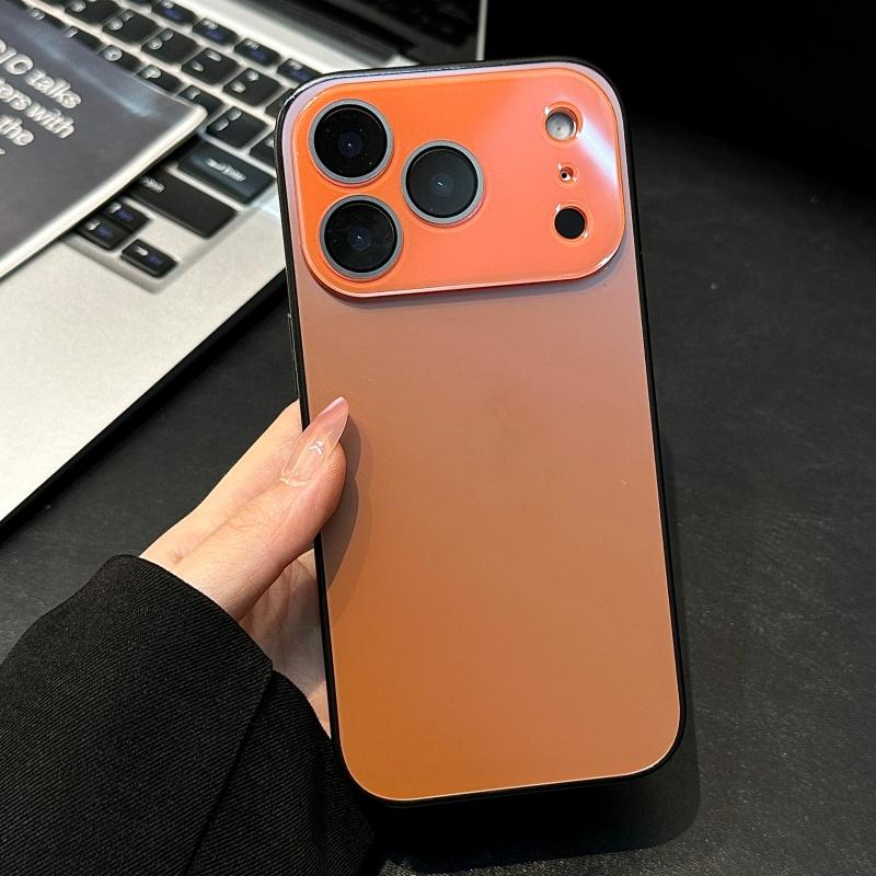 Luxury Crystal Large Window Case for iPhone 17 16 15 14 13 Pro Max 16Pro 17Pro Shockproof Armor Matte Back Bumper Rugged Cover