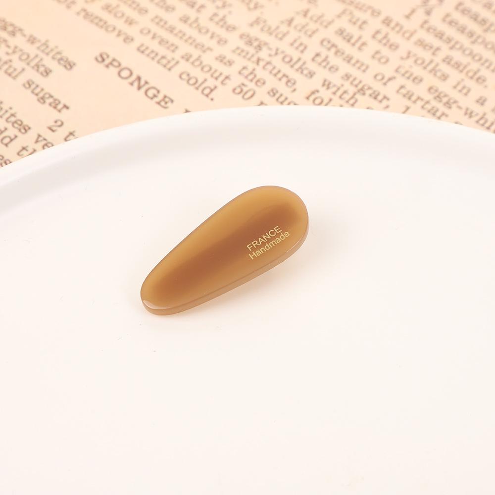 Gold Label High-End Acetate Hair Clip - Versatile Korean Water Drop Side Pin for Bangs & Flyaways