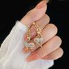 Exquisite Rhinestone Elk Earrings for Women Shiny Crystal zircon Snowflake Deer Dangle Earring Christmas New Year Jewelry Gifts