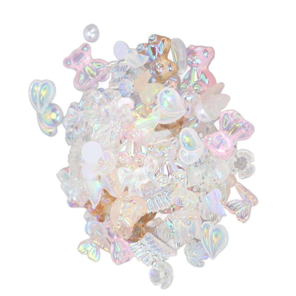 Nail Art Decoration Cute Shiny Delicate Bow Bear Shaped Nail Ornament Accessories for Home Nail Salon