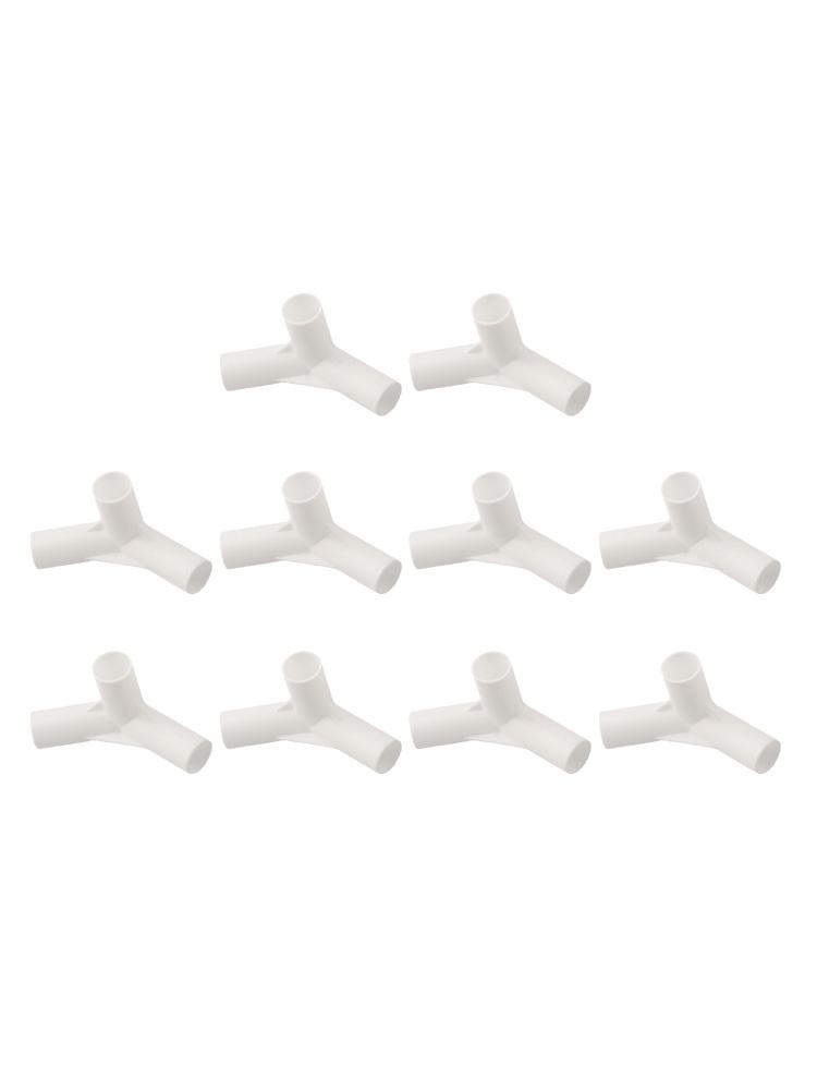 White Plastic Connectors for Tent Poles 16mm Inner Diameter (Pack of 10)