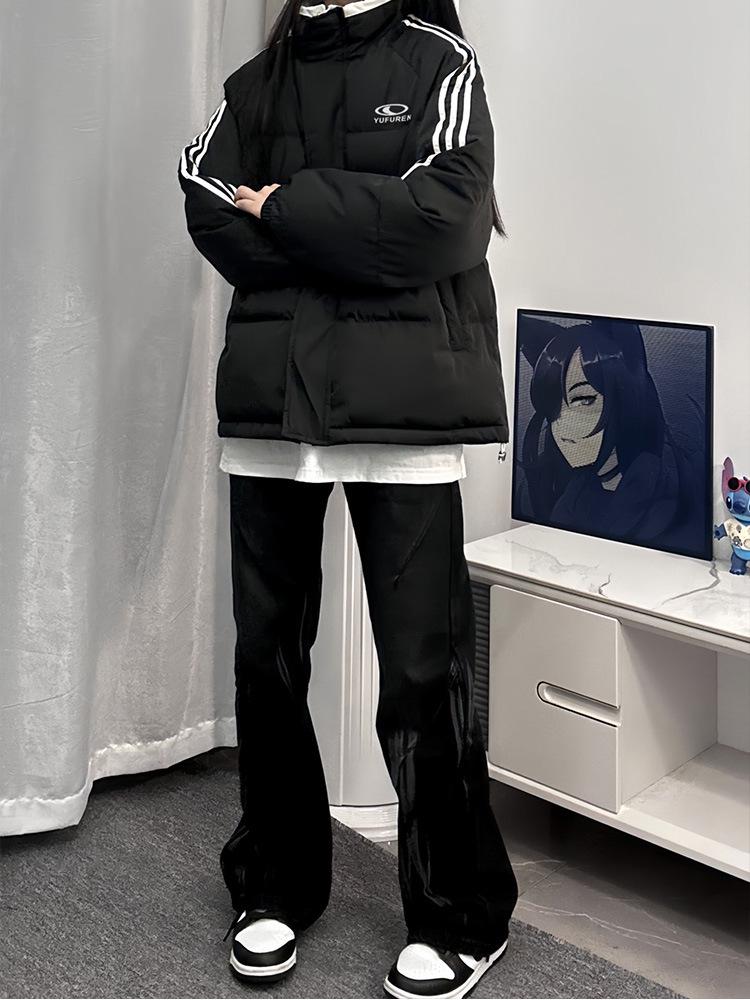 Women's 2025 Striped Stand Collar Winter Cotton Jacket