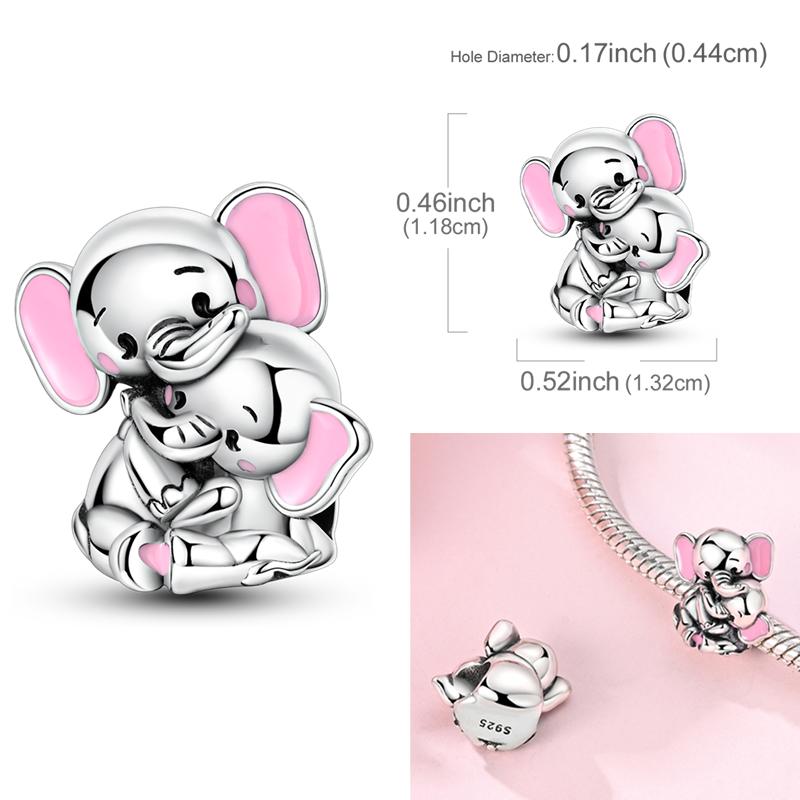 Original Copper Charms Bead Inlaid Zirconium Love Heart Pets Pendants Mom'S Gift Fit Bracelet Jewelry Diy Marking