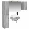 5 Piece Bathroom Furniture Set Gray Sonoma Engineered Wood and Glass